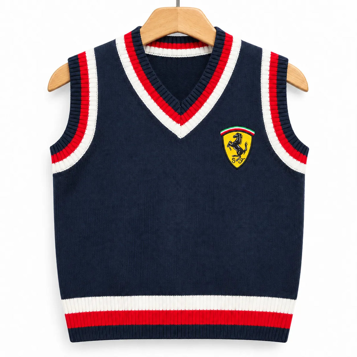 Boys Navy Blue Winter Sleeveless Sweater with Ferrari Print (Size 1 - 4 Years)