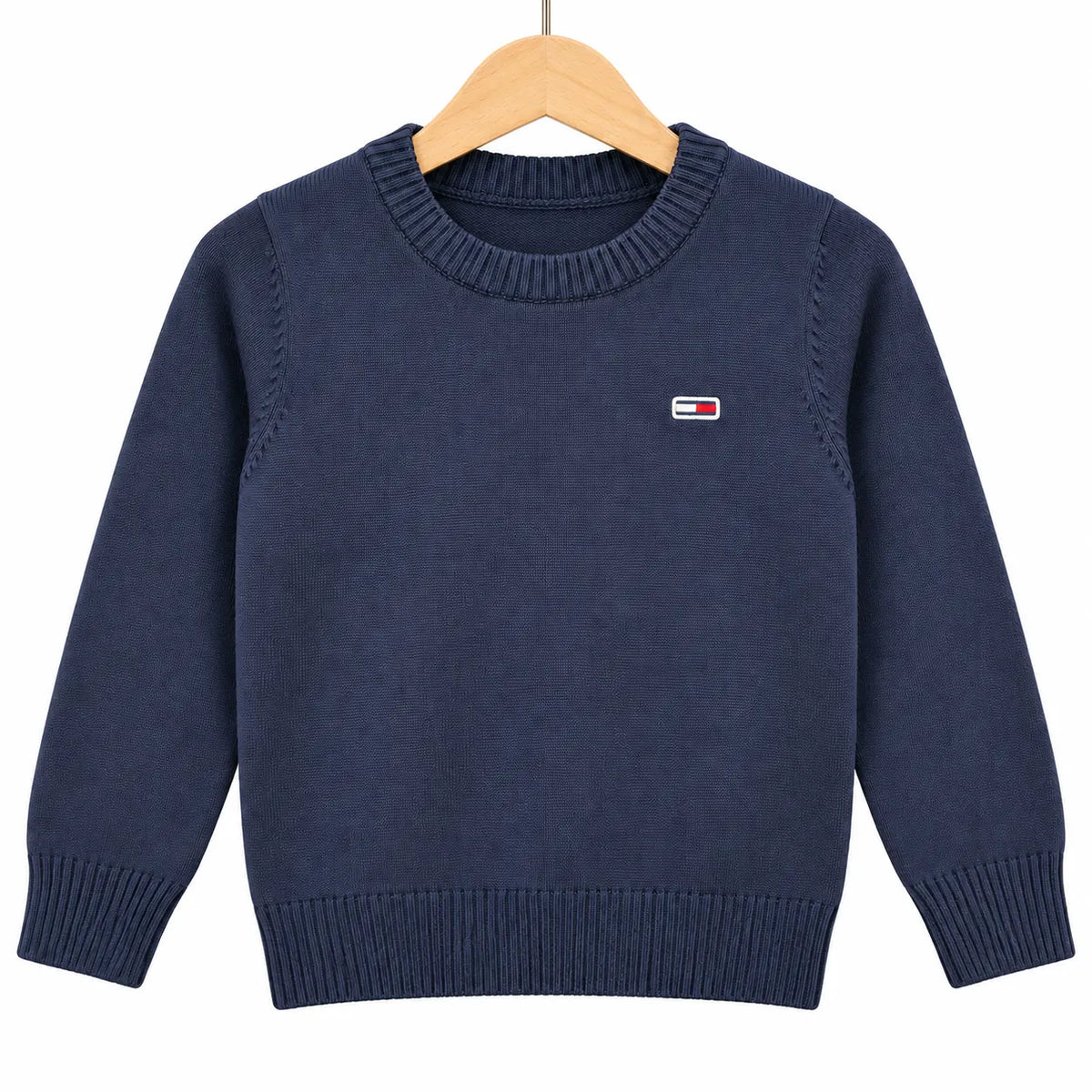 Boys Navy Blue Winter Sweater with Tommy Hilfiger Print (Size 3 - 6 Years)