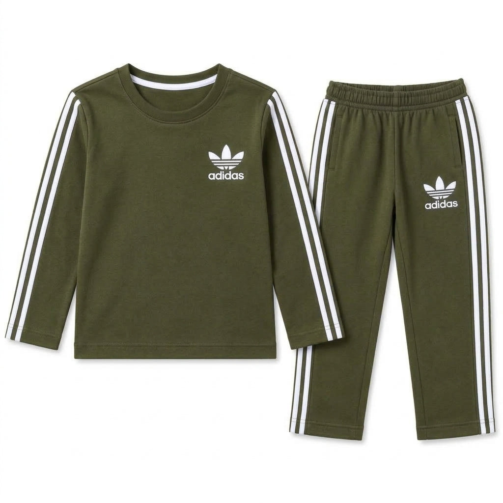 Boys Olive Adidas Summer Coord Set (2 Piece) - Size 1 - 12 Years