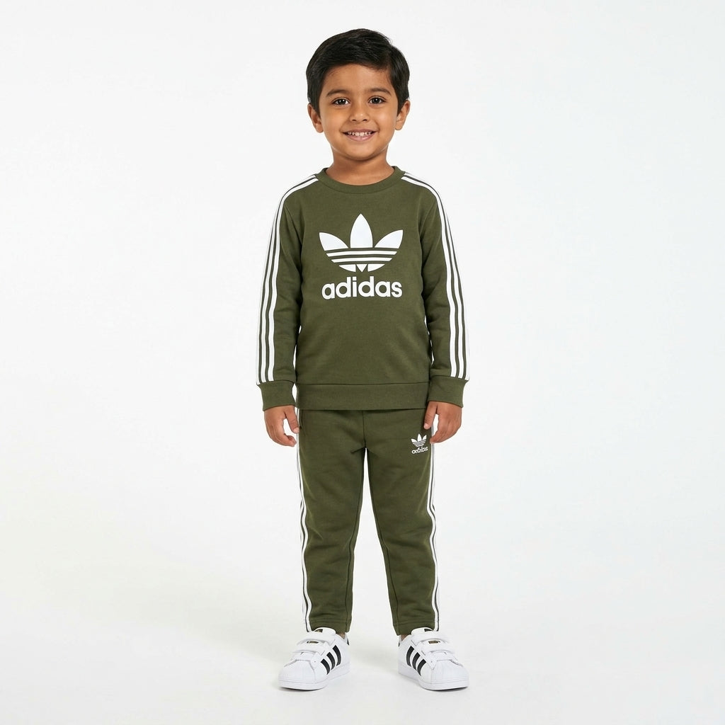 Boys Olive Adidas Summer Coord Set (2 Piece) - Size 1 - 12 Years