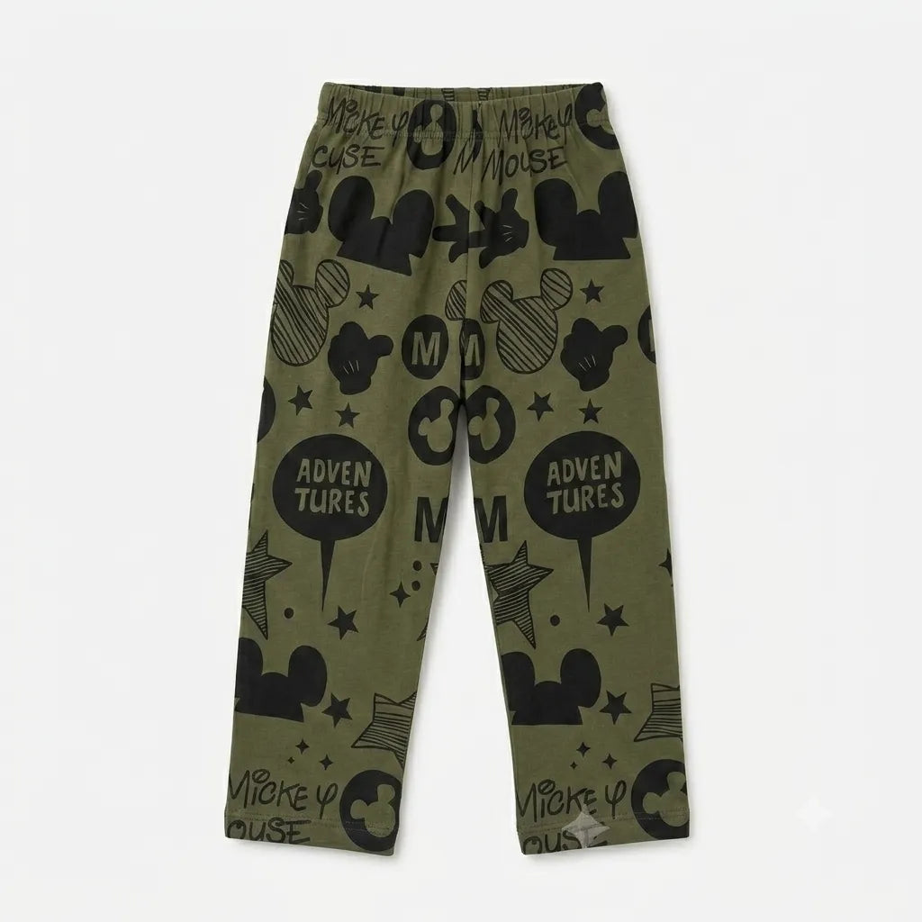 Boys Olive Mickey & Car Summer Coord Set (2 Piece) - Size 1 - 12 Years