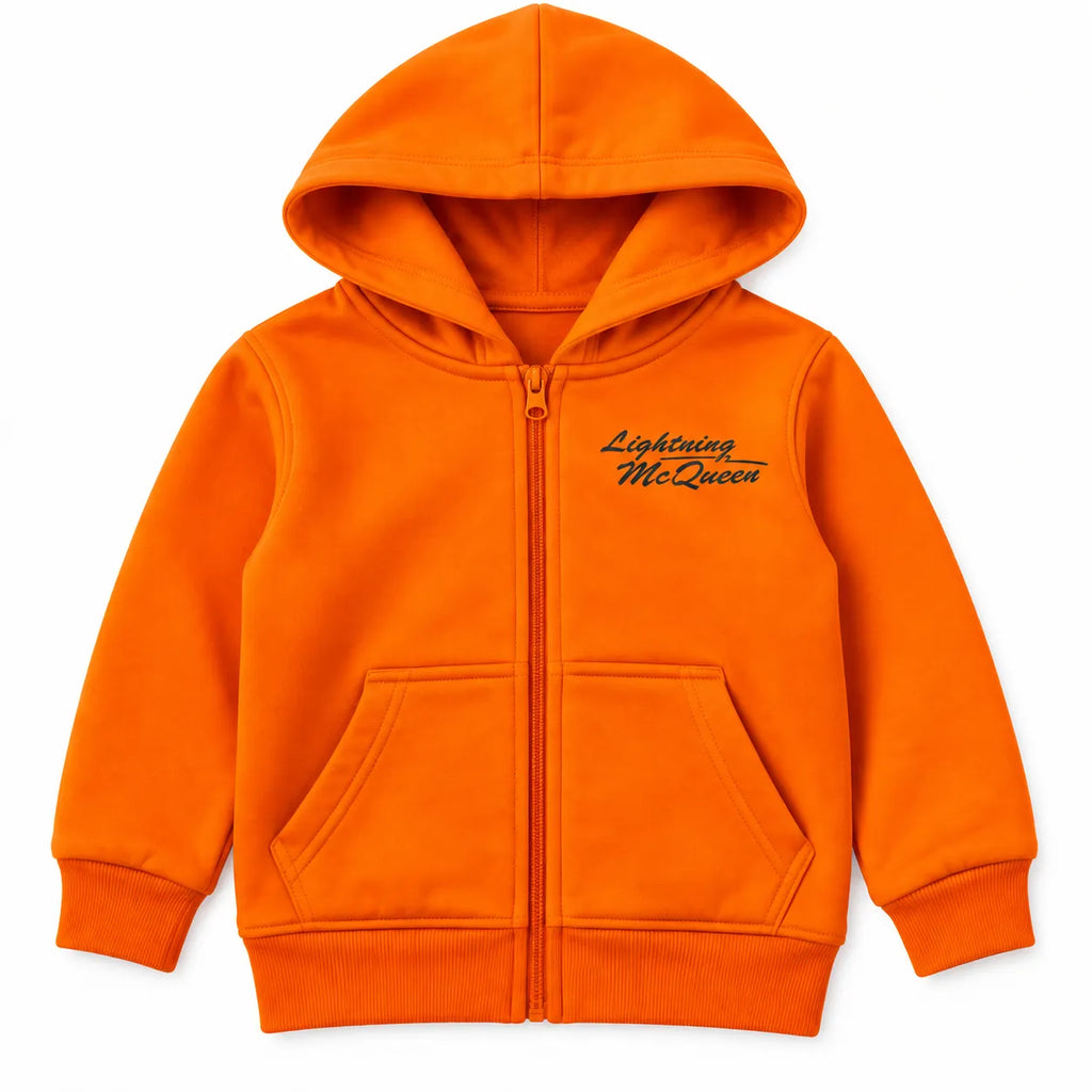 Boys Orange Lightning McQueen Fleece Winter Coord Set (2 Piece) - Size 1 - 10 Years