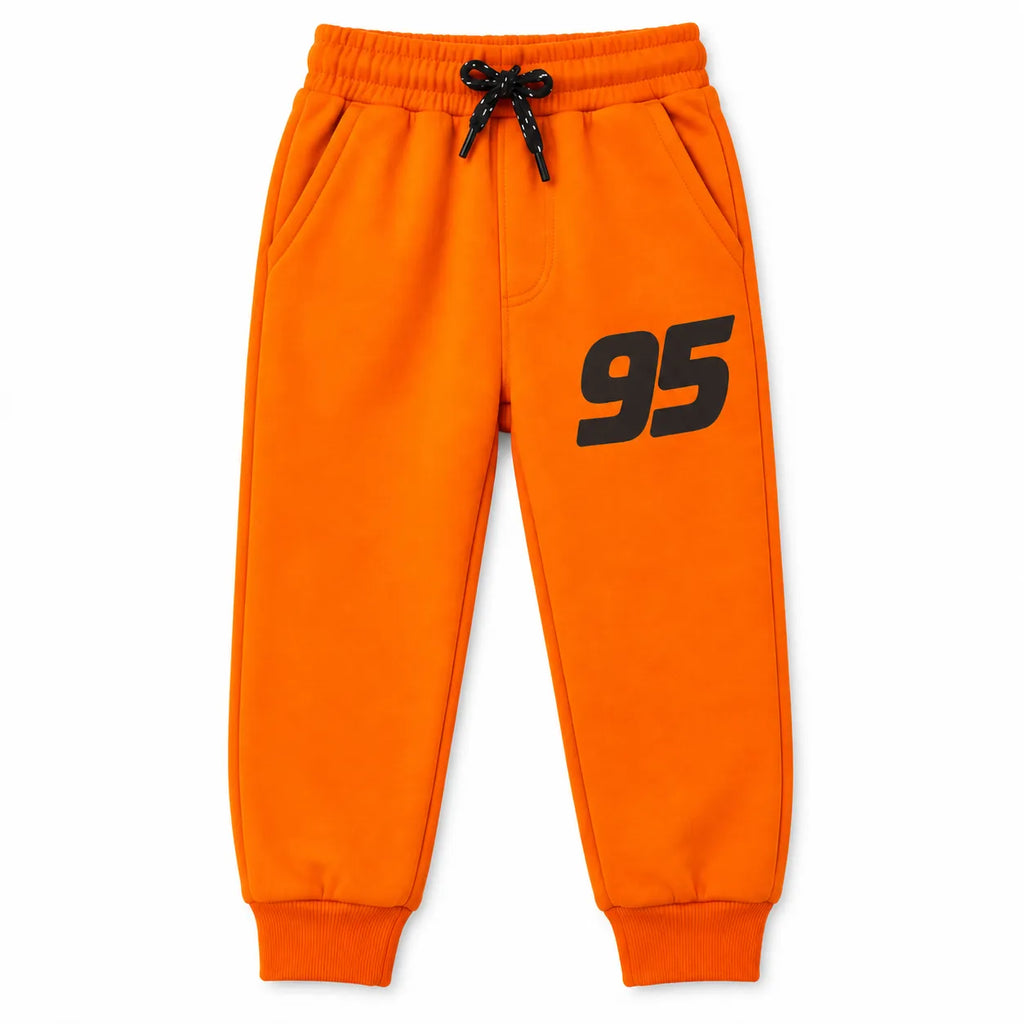 Boys Orange Lightning McQueen Fleece Winter Coord Set (2 Piece) - Size 1 - 10 Years