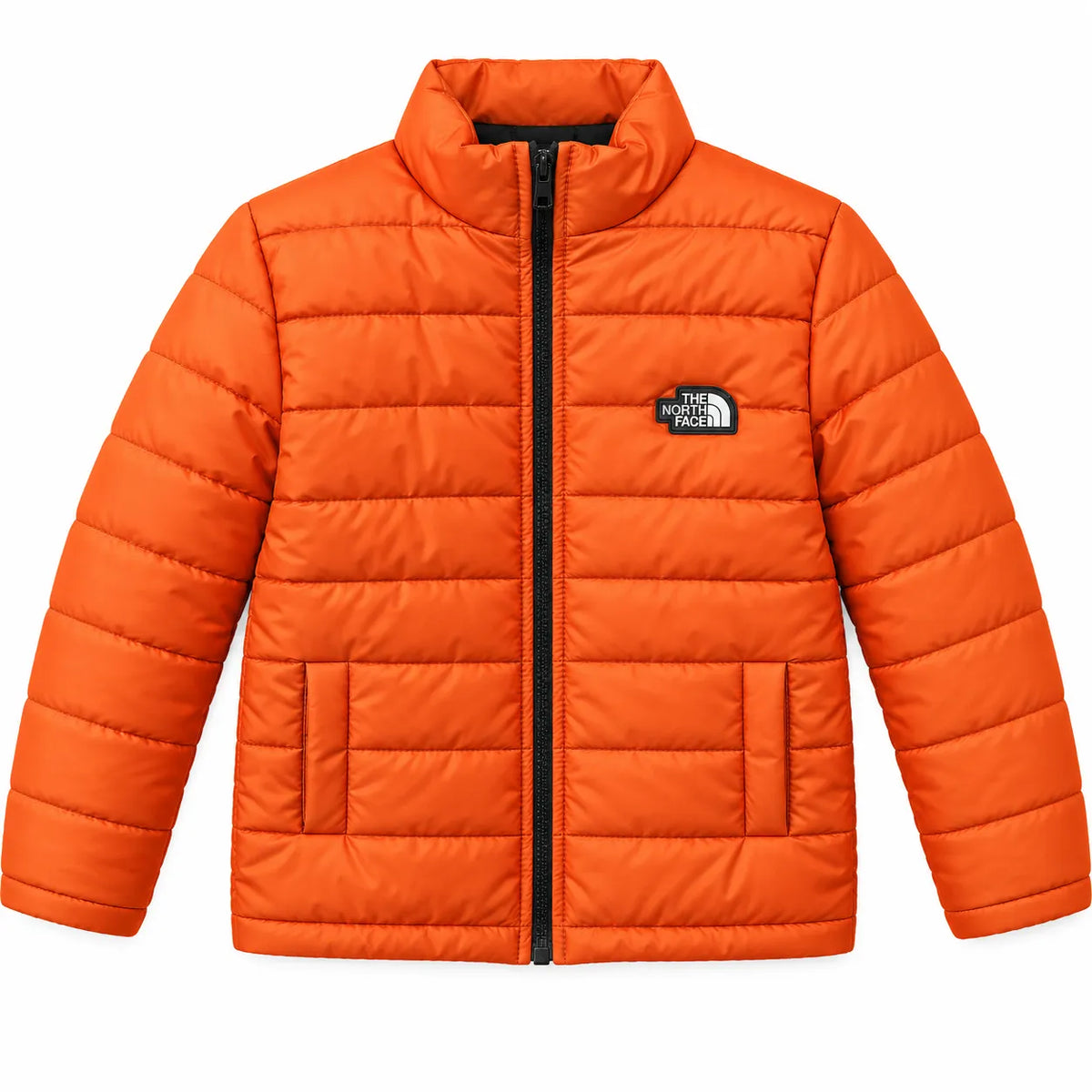 Boys Orange Puffer Jacket – The North Face Print (Size 2 - 7 Years)