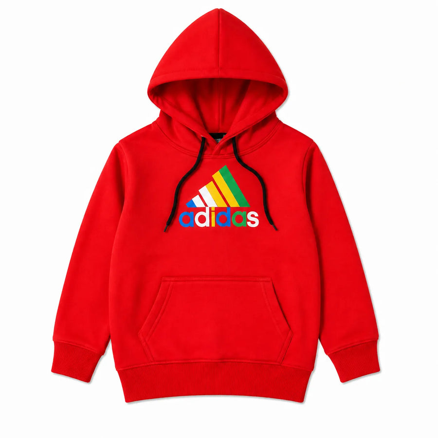 Boys Peach Red Adidas Winter Hoodie Coord Set (2 Piece) - Size 1 - 12 Years