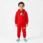 Boys Peach Red Adidas Winter Hoodie Coord Set (2 Piece) - Size 1 - 12 Years