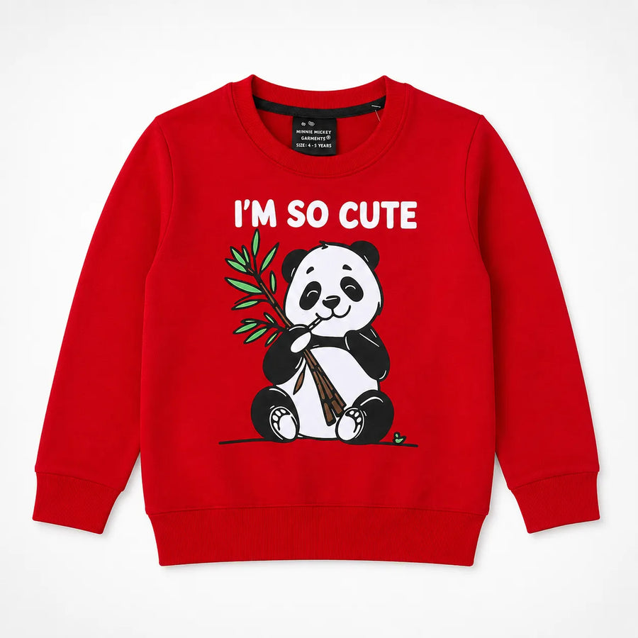 Boys Red Cute Panda Winter Coord Set (2 Piece) - Size 1 - 12 Years