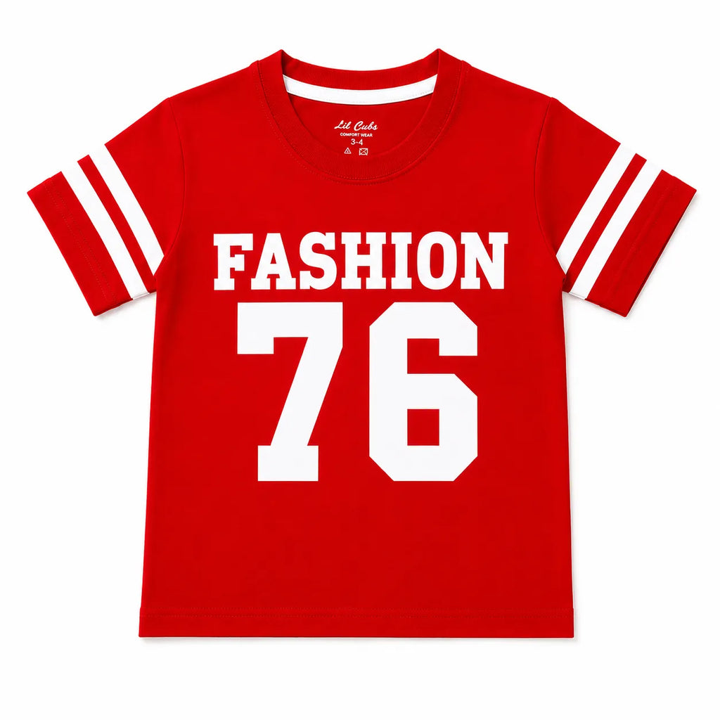 Boys Red Fashion 76 Summer Coord Set (2 Piece) Age 1 - 12 Years