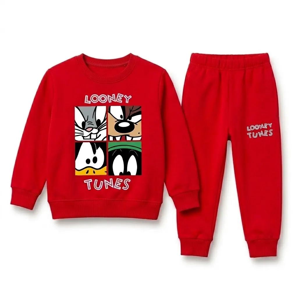 Boys Red Looney Tunes Winter Coord Set (2 Piece) - Size 1 - 12 Years