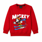 Boys red Mickey Ski Club winter fleece coord set with hoodie and pants, size 1-12 years, by lilcubspk