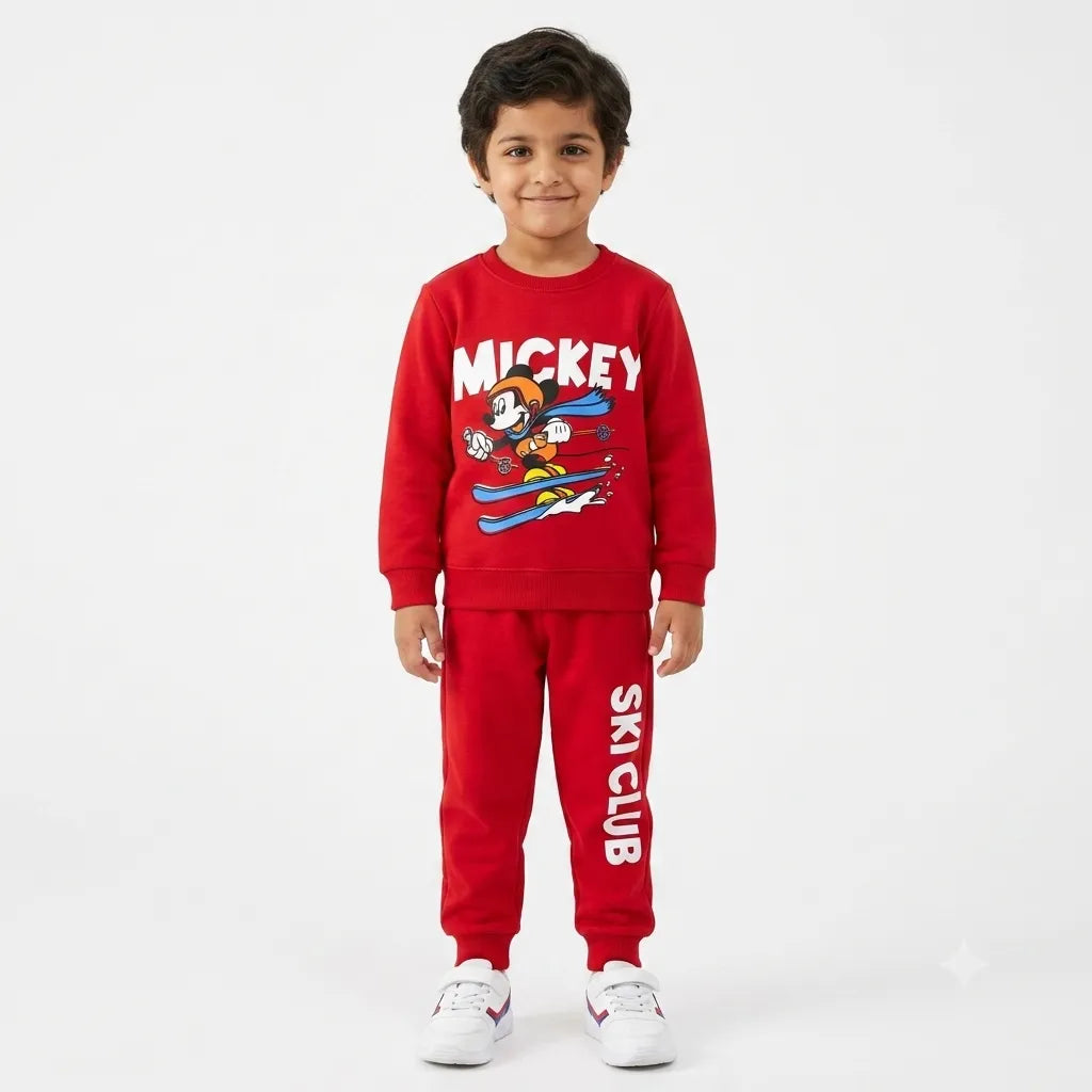 Boys Red Mickey Ski Club Winter Coord Set (2 Piece) - Size 1 - 12 Years