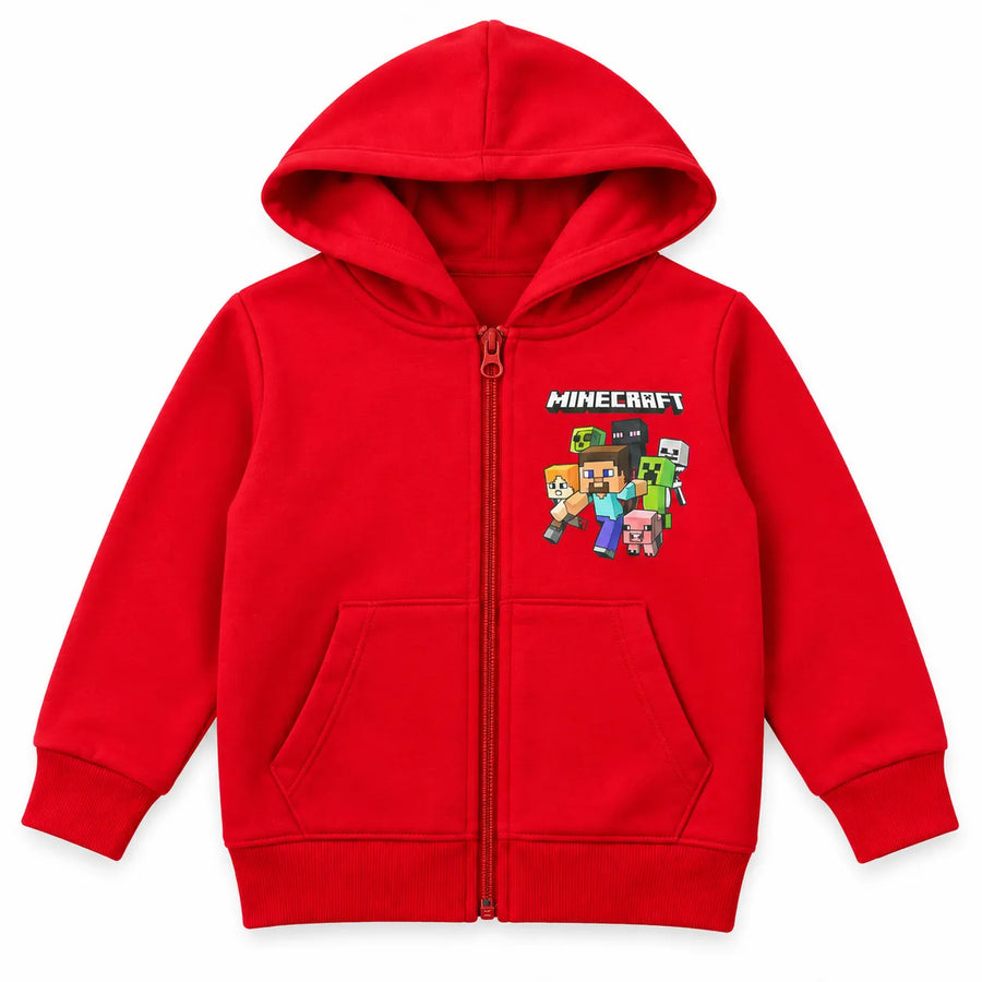 Boys Red MineCraft Fleece Winter Coord Set (2 Piece) - Size 1 - 10 Years