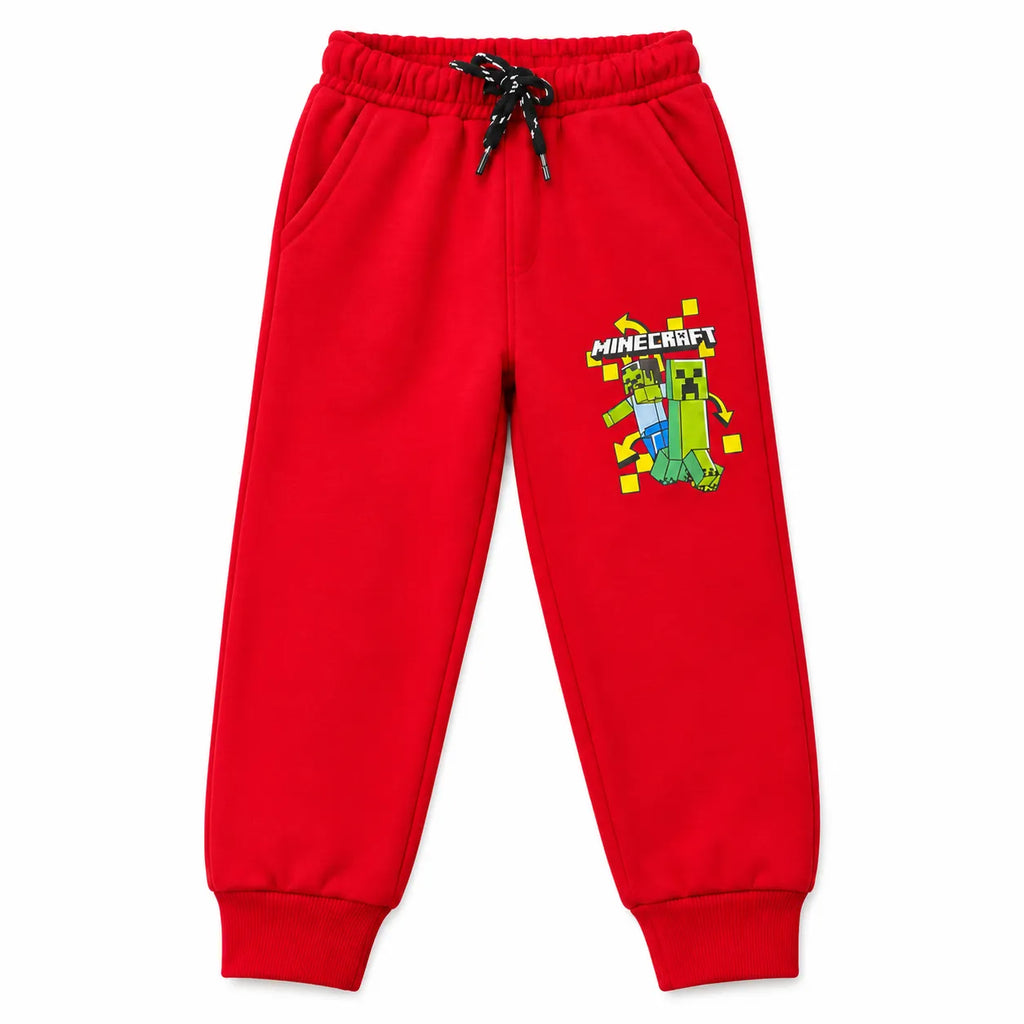 Boys Red MineCraft Fleece Winter Coord Set (2 Piece) - Size 1 - 10 Years