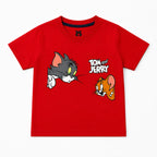 Red Tom & Jerry boys' summer coord set by lilcubspk, featuring a playful print and comfortable fabric for ages 1-12.