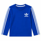 Boy wearing Lil' Cubs royal blue Adidas summer 2-piece coord set for ages 1 to 12, featuring a matching shirt and shorts.