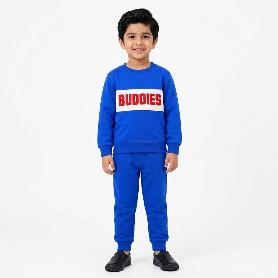 Boys Royal Blue Buddies Winter Sweatshirt (Size 9 Months - 12 Years)