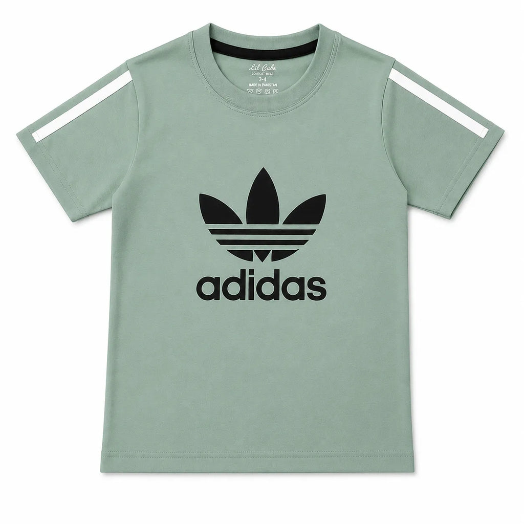Boys Sea Green & Black Adidas Summer Coord Set (2 Piece) Age 1 - 12 Years