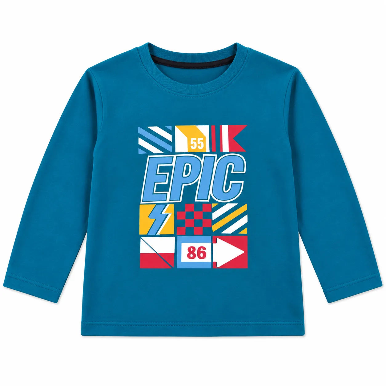 Boys Sea Green EPIC Full Sleeves Cotton T-Shirt (Size 9 Months - 12 Years)