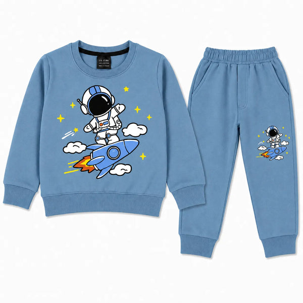 Boys Sky Blue Astronaut Space Rocket Winter Coord Set (2 Piece) - Size 1 - 12 Years
