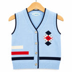 Boys Sky Blue Winter Sleeveless Sweater (Size 6 Months - 3 Years)