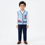 Boys Sky Blue Winter Sleeveless Sweater (Size 6 Months - 3 Years)