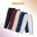 Boys Cotton Trousers with White Stripes (Pack of 5)