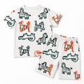 Boys White 14th August Animals Summer Coord Set (2 Piece) Age 1 - 12 Years