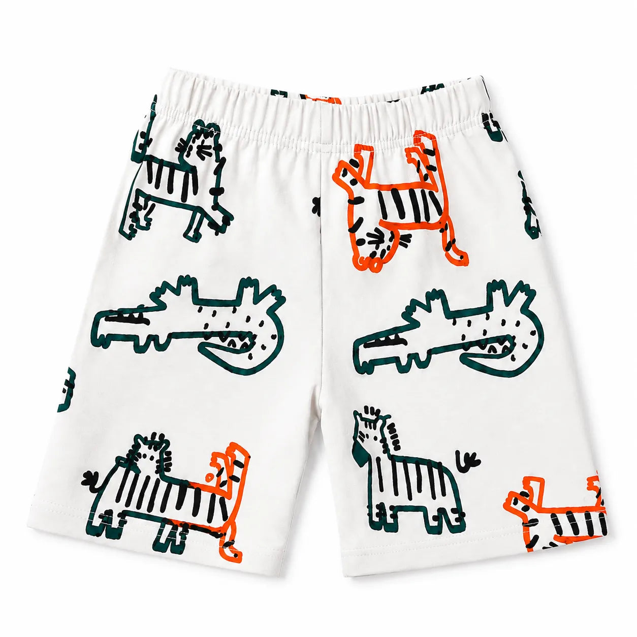 Boys White 14th August Animals Summer Coord Set (2 Piece) Age 1 - 12 Years
