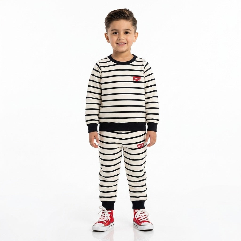Boys White Levi's Winter Coord Set (2 Piece) - Size 1 - 12 Years