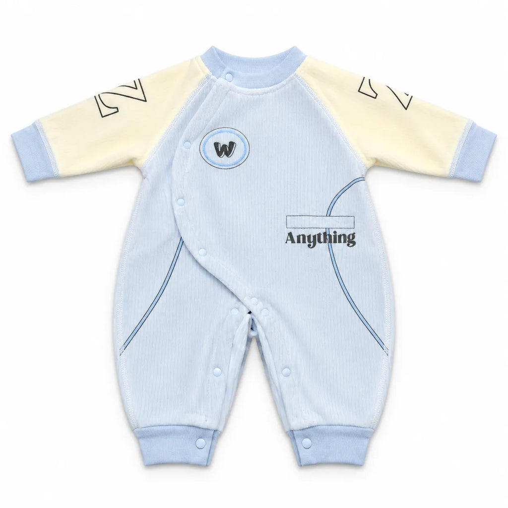 Boys Winter Imported Sky Blue Anything Romper (Size 0 - 6 Months)