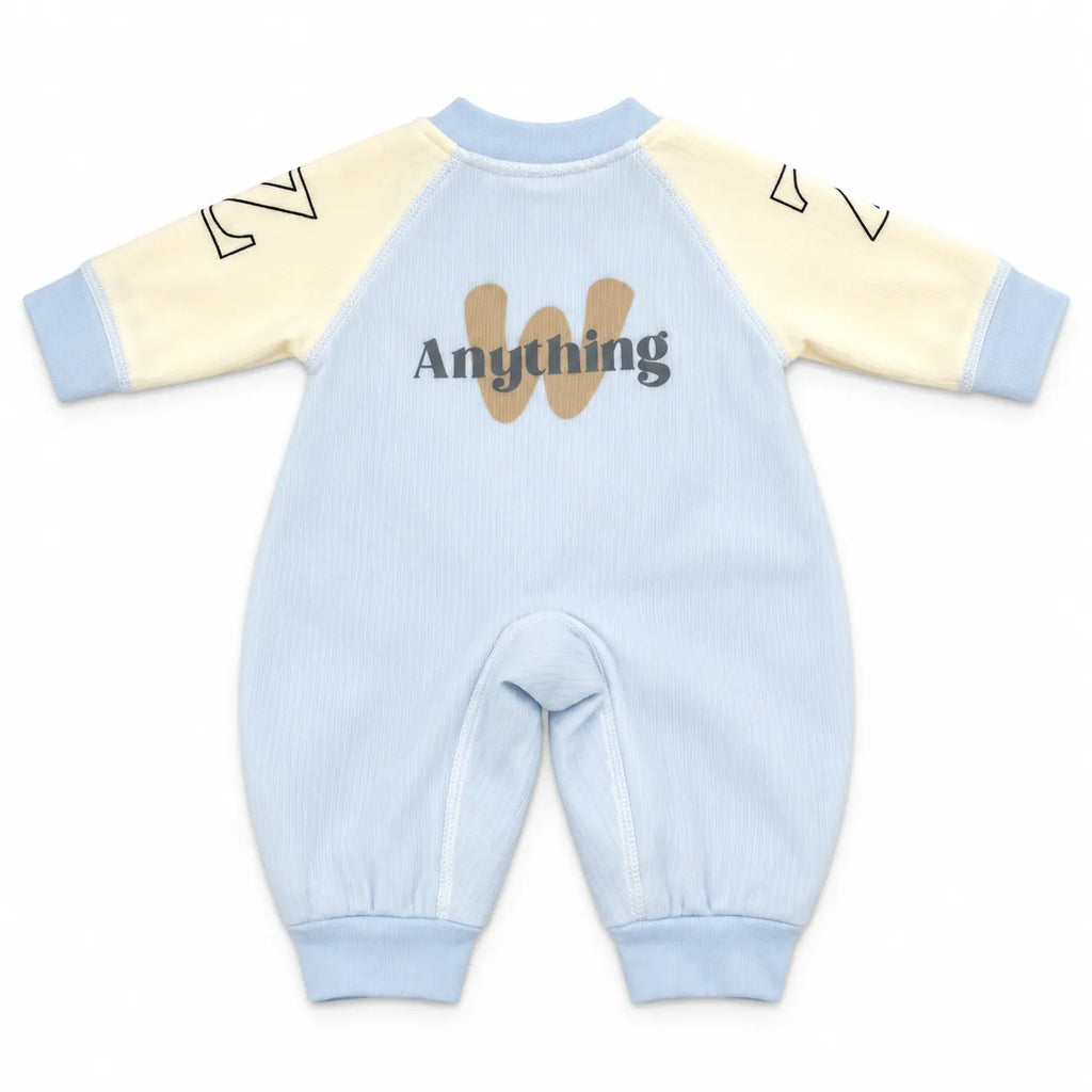 Boys Winter Imported Sky Blue Anything Romper (Size 0 - 6 Months)