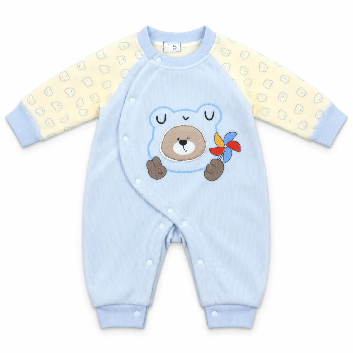 Boys Winter Imported Sky Blue Panda Romper (Size 0 - 6 Months)