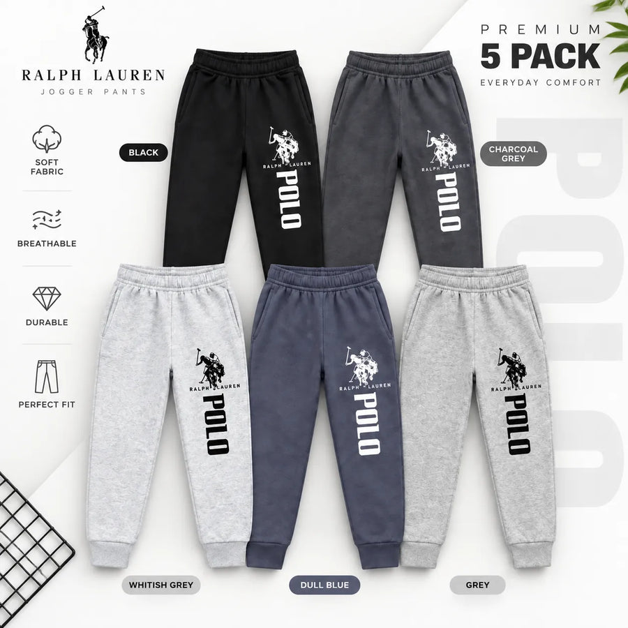 Boys Winter Polo Trouser - Pack of 5 (5 - 14 Years)