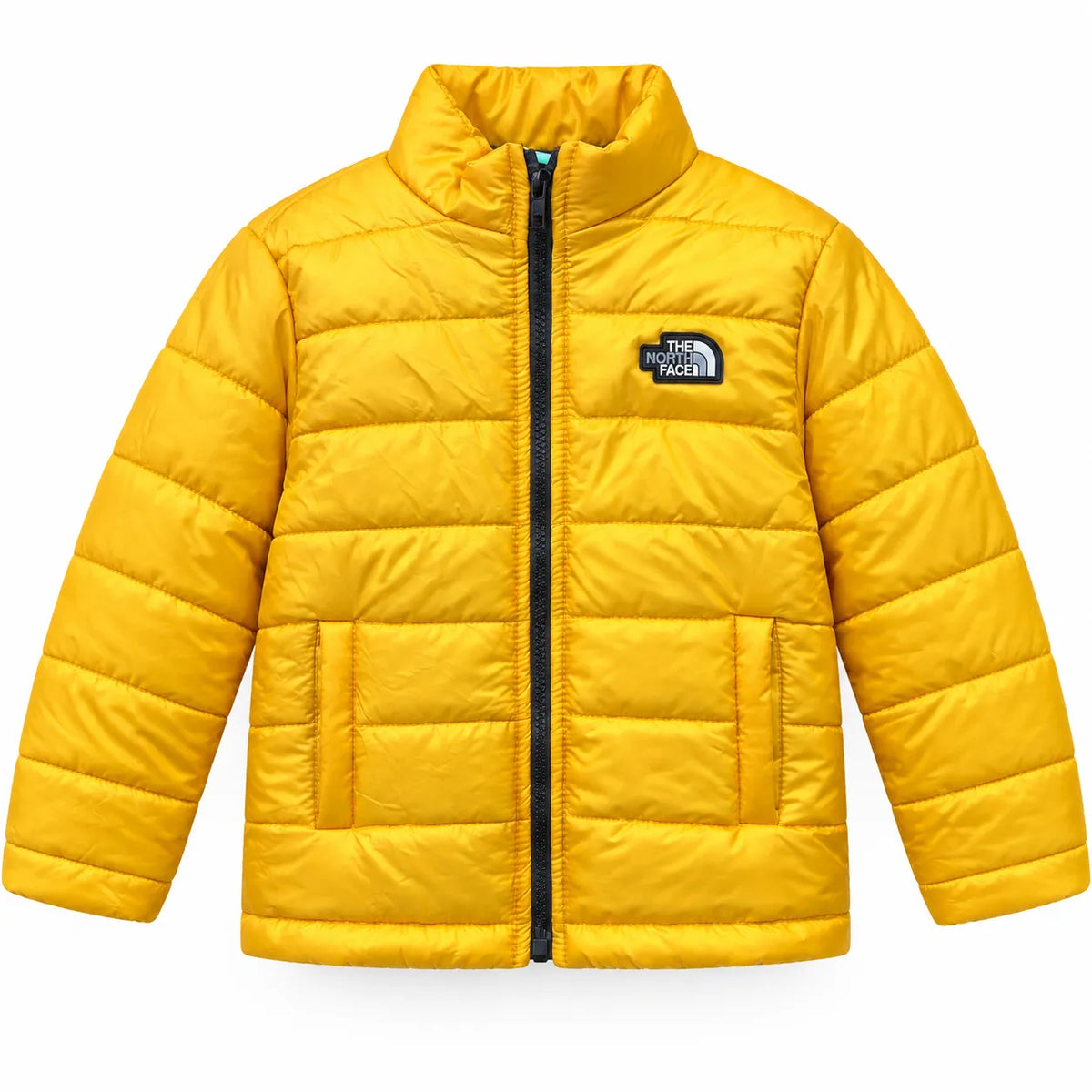Boys Yellow Puffer Jacket – The North Face Print (Size 2 - 7 Years)