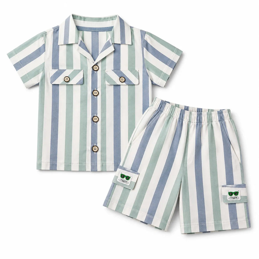 Boys Summer Mix Lining Cotton Coord Set (2 Piece) Age 6 Months - 5 Years