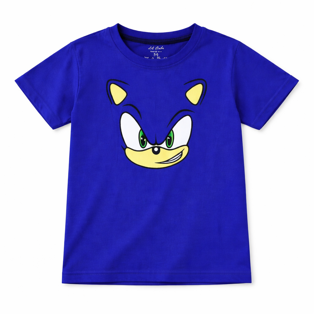 Blue Sonic boys’ summer coordinated set for ages 2-12, includes a short-sleeve top and shorts, casual and comfortable for warm weather.