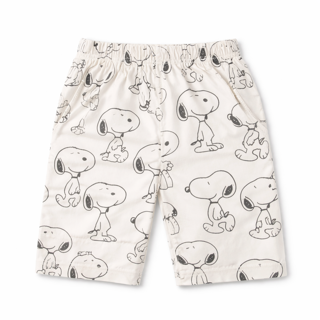 Off White Snoppy summer boys' coord set by lilcubspk, featuring a lightweight two-piece outfit for ages 1 to 12.