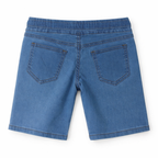 Blue denim shorts for boys in various shades, from lilcubspk, perfect for kids aged 9 months to 12 years, shown on a child.