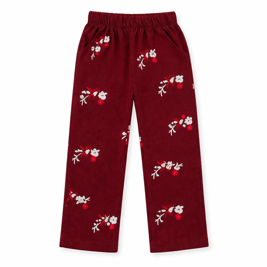 Lil' Cubs maroon squirrel summer coord set for kids, featuring a comfortable two-piece outfit with playful squirrel print.