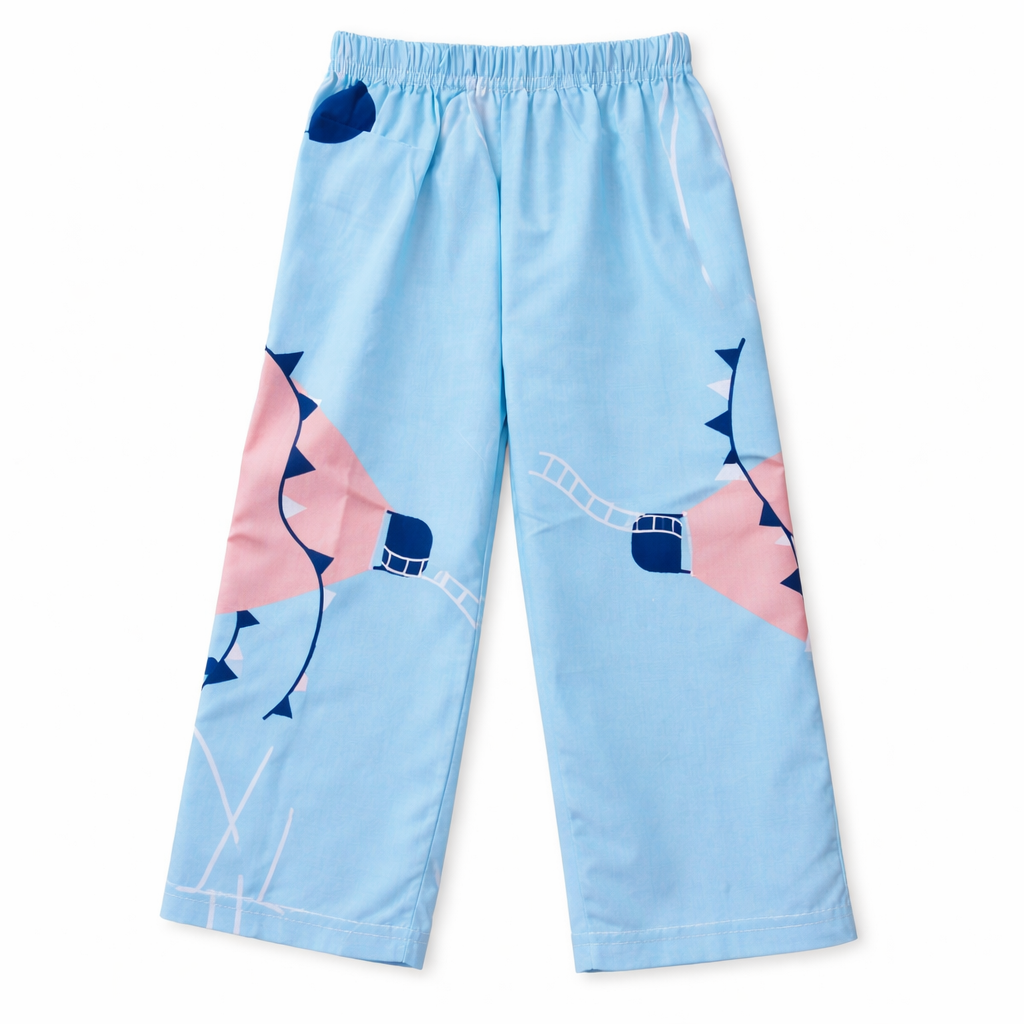 Sky Blue Summer Night Suit for Boys – Play Print (1-4 Years) - Lil' Cubs
