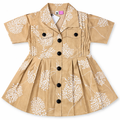 Mustard floral print cotton girls' frock by lilcubspk for ages 2-5, featuring a charming summer dress for young girls.