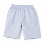 Boys blue cotton summer coord set for kids, 2-piece outfit with short sleeves and shorts, by Lil' Cubs.