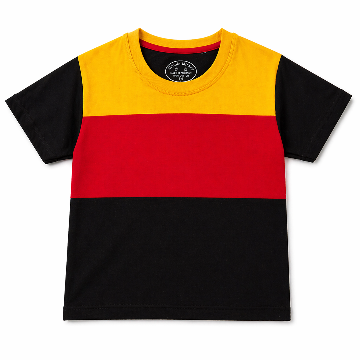 Boys Summer 2 Piece Coord Set – Black Red Yellow Jersey Cotton (1 - 12 Years)