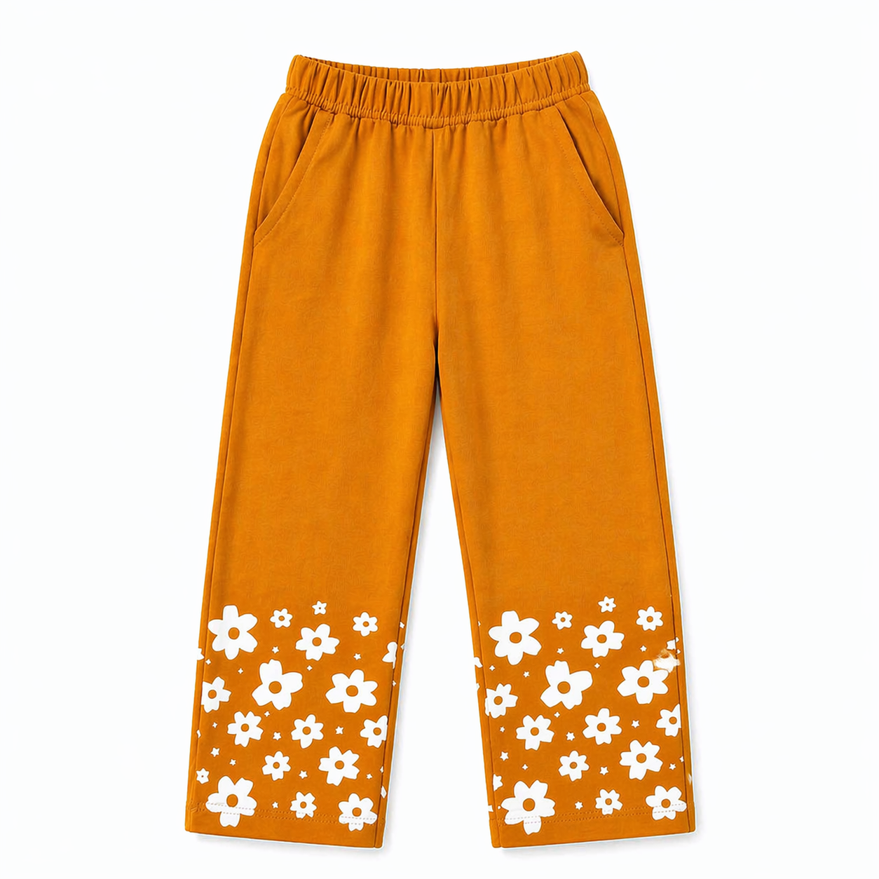 Girls' summer coordinate set with rabbit print in mustard, includes a top and shorts, from lilcubspk for ages 1-12.