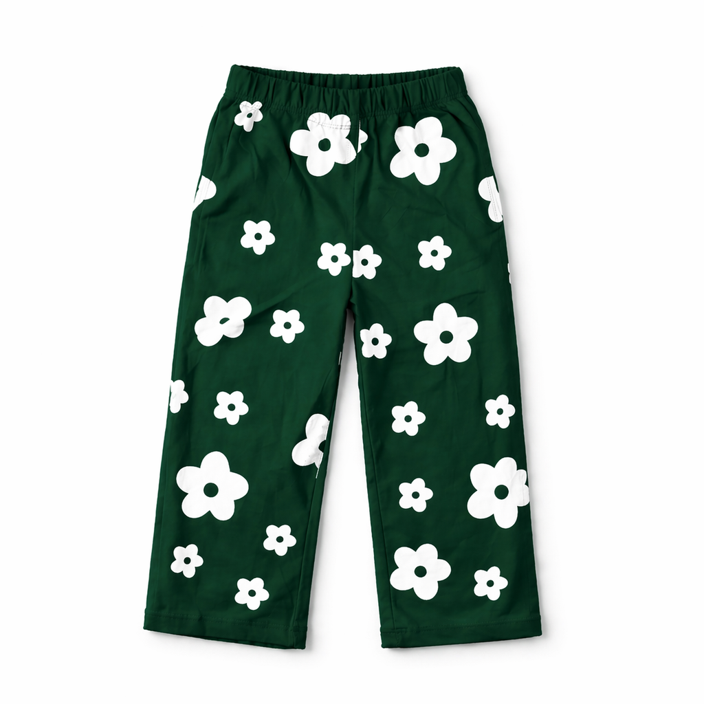 Girls' green summer coord set with giraffe print from lilcubspk, featuring a matching top and shorts for ages 1-10.