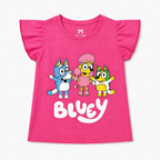 Pink and blue Lil' Cubs summer coord set for kids, featuring a matching top and shorts with playful summer design.