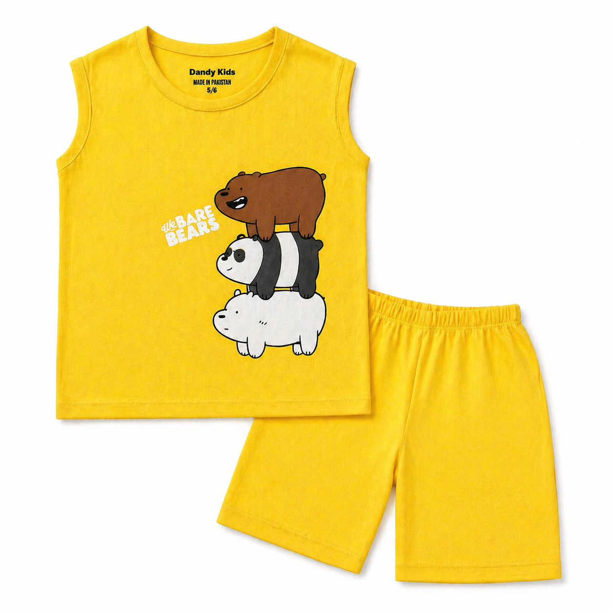 Yellow Bare Bear Summer Coord Set (Ages 1-12)