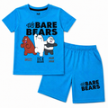 Boys sky blue bare bear summer coord set featuring a sleeveless top and shorts for ages 1 to 12 from lilcubspk