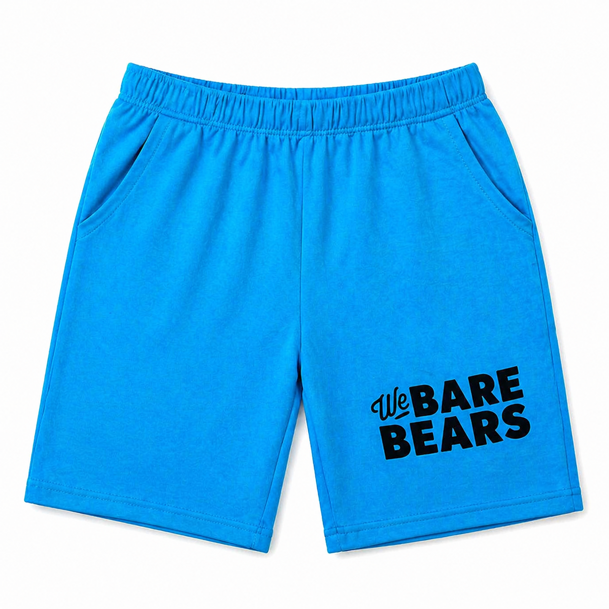 Boys sky blue Bare Bear summer coord set for ages 1 to 12, featuring a matching top and shorts from lilcubspk.