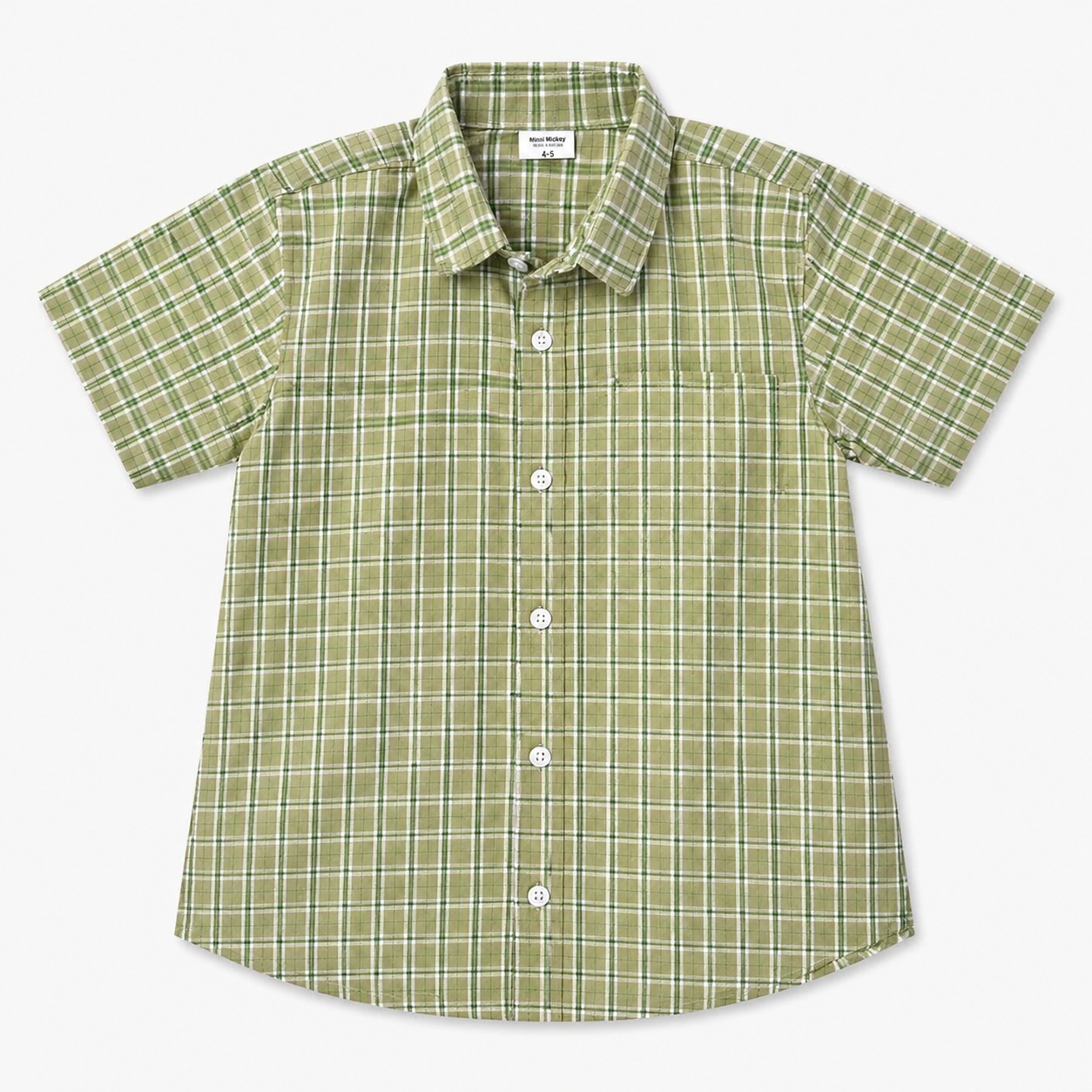 Olive Green Check Sonic Summer Coord Set for Boys (1 - 12 Years)